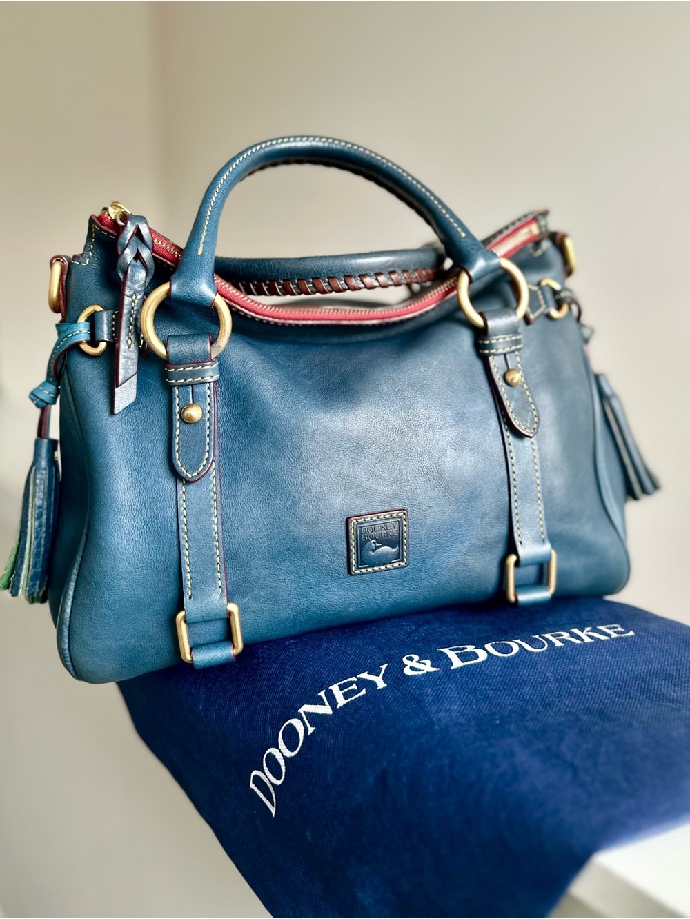 Dooney & Bourke Florentine Satchel in Color Denim - Picture 14 of 16